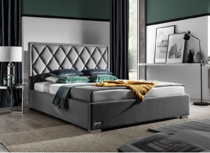 Designer Bett Schlafzimmer Betten Textil Leder Hotel Luxus Polster Sitz Stoff